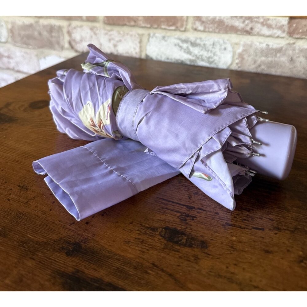 Lavender Floral Print Avon Compact Umbrella With Matching Case